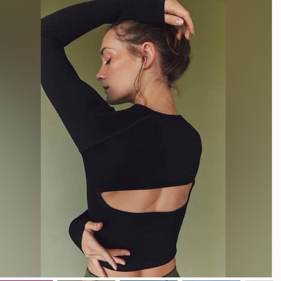 Free People Tops - NWT FP Movement Bail Out Long Sleeve Layer Black Size M
